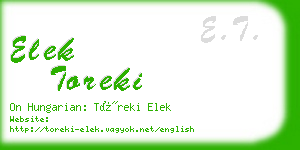 elek toreki business card